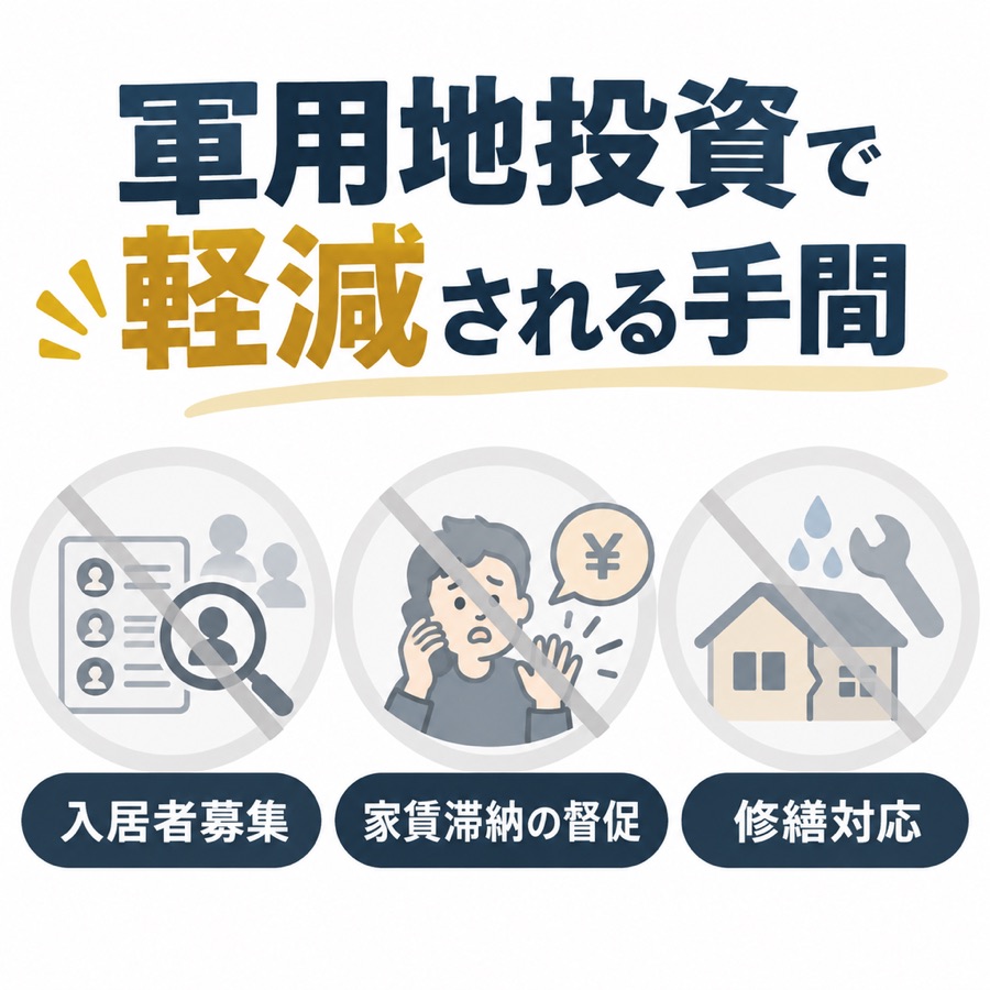 軍用地投資で軽減される手間